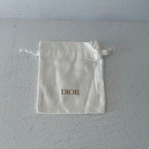Dior White Drawstring Pouch